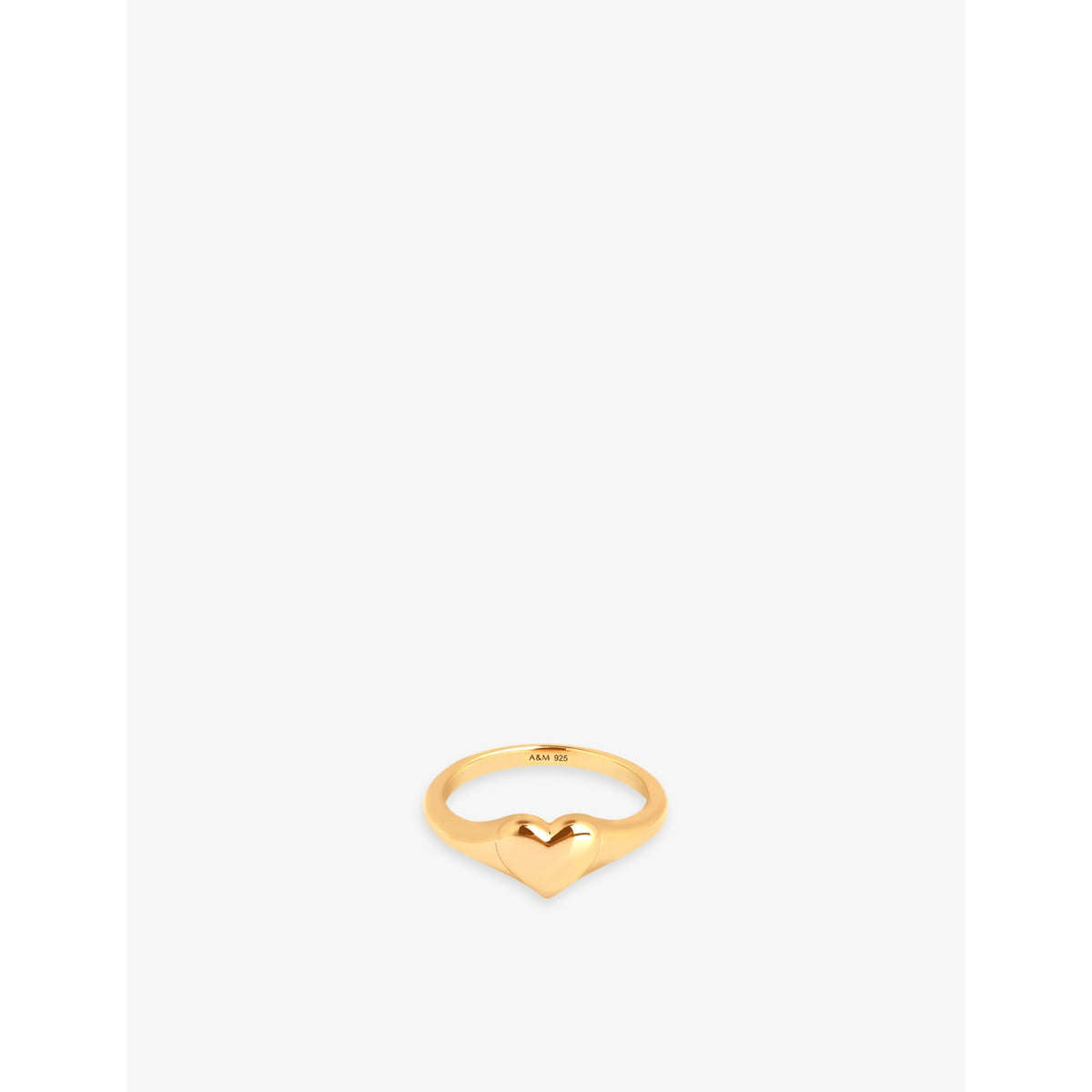 Heart 18ct yellow gold-plated sterling-silver signet ring - L