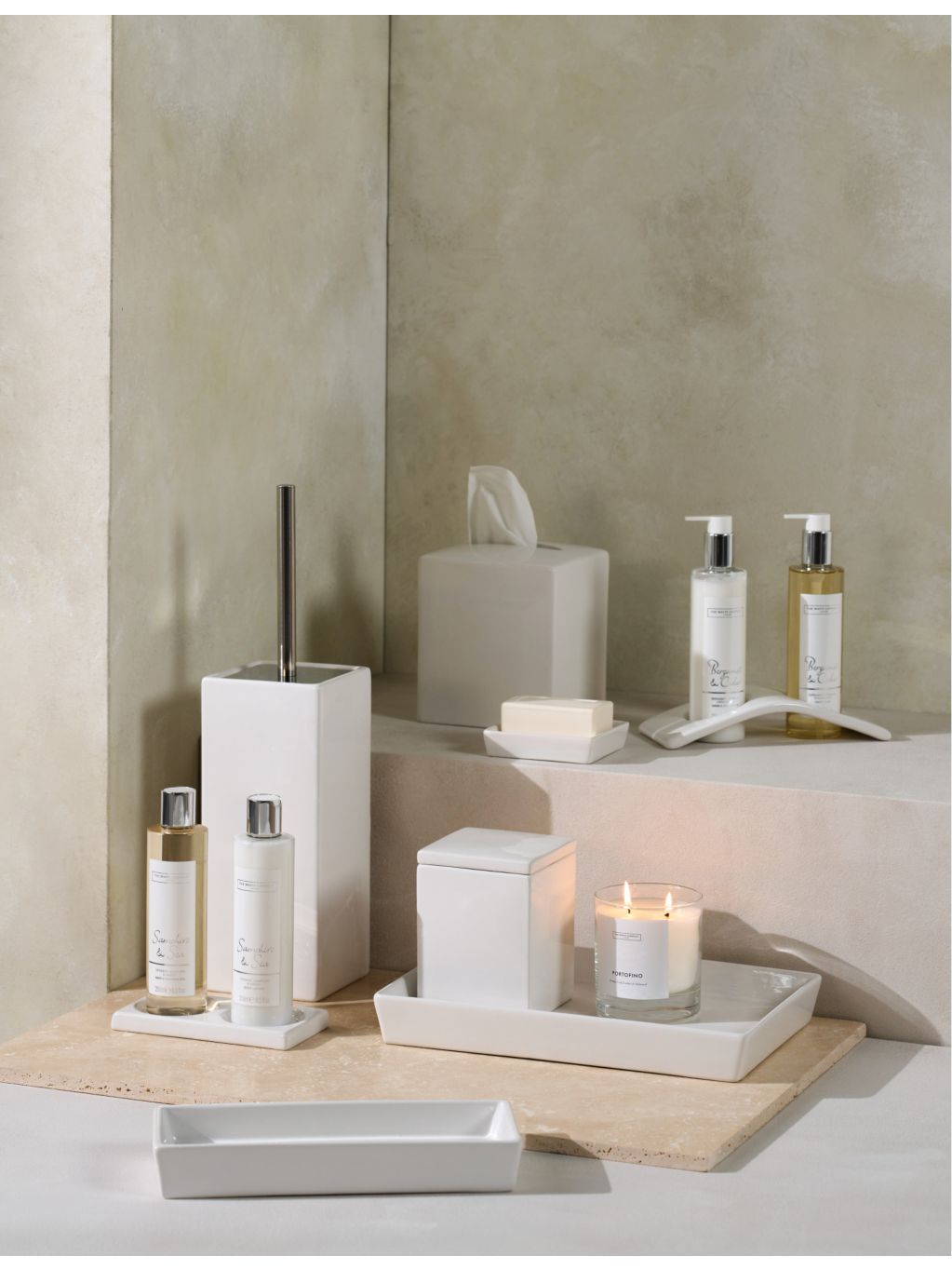 The White Company Morston stoneware bottle holder 20cm, imported from the UK