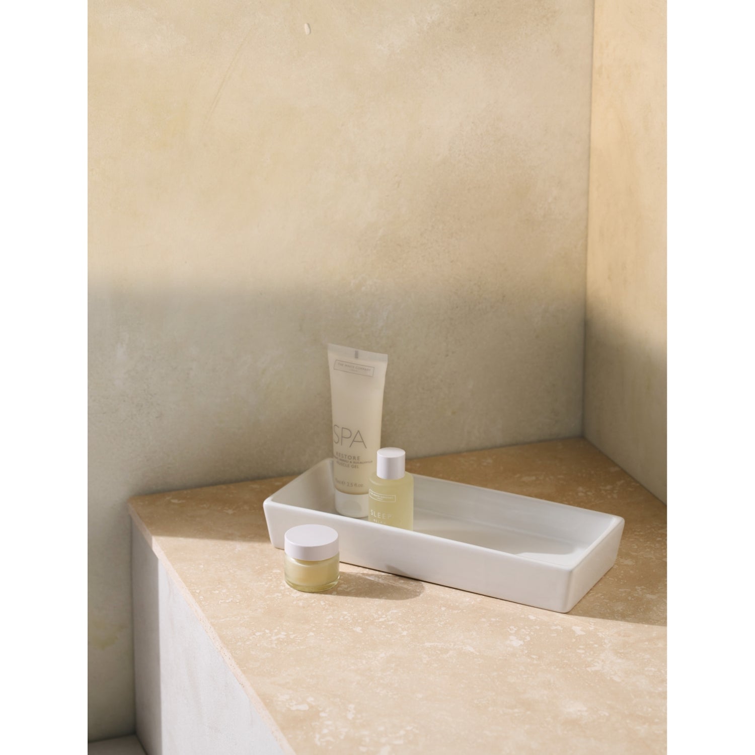 The White Company Morston stoneware tray 10cm x 24cm - British product