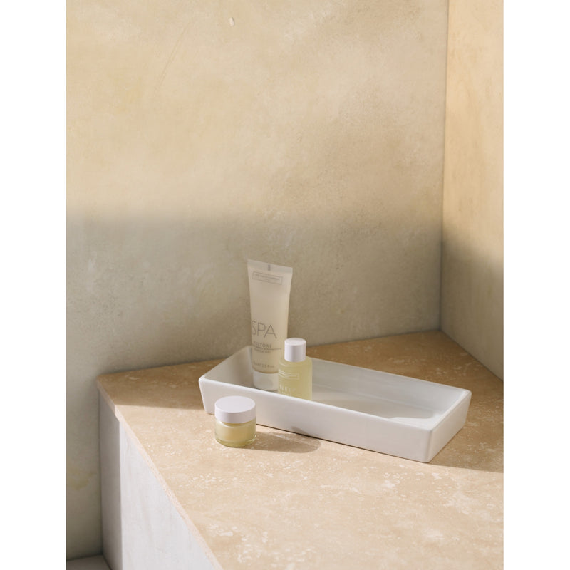 The White Company Morston stoneware tray 10cm x 24cm - British product