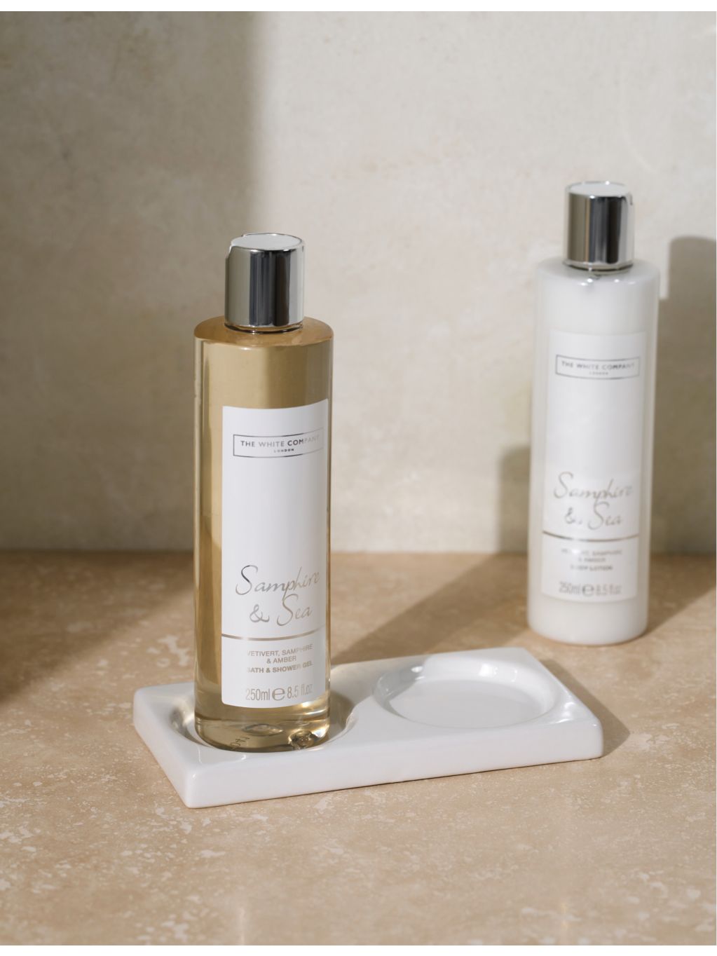 The White Company stoneware bottle holder tray 15cm - British product