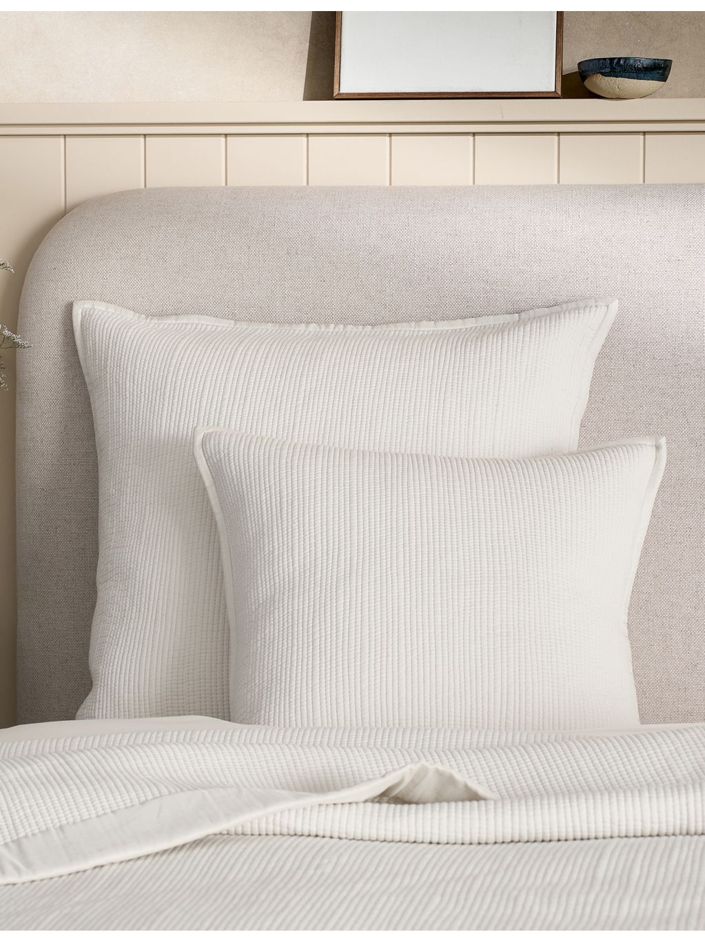 The White Company Belgravia large cotton cushion 60cm - British product