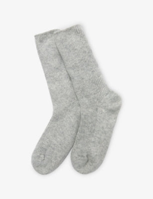 The White Company Ribbed Mid-Calf Cashmere Bed Socks
