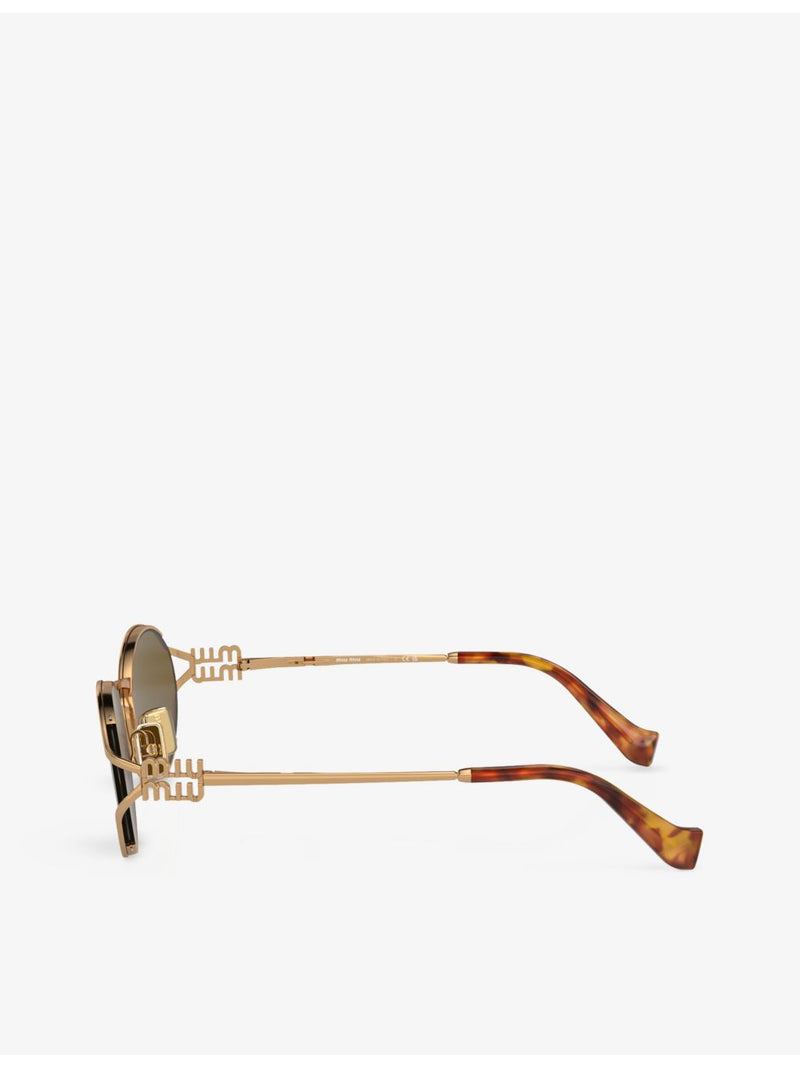 Miu Miu MU 52YS metal sunglasses with tortoiseshell round frame, UK version