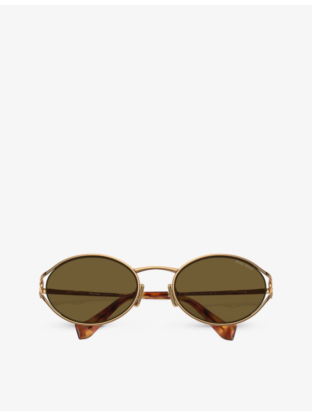 Miu Miu MU 52YS metal sunglasses with tortoiseshell round frame, UK version