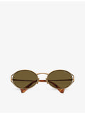 Miu Miu MU 52YS metal sunglasses with tortoiseshell round frame, UK version