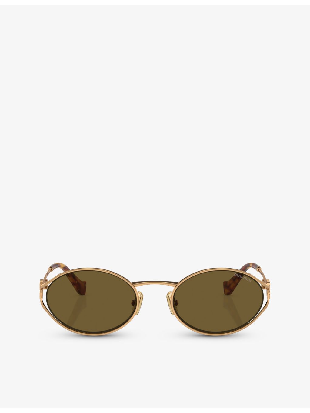 Miu Miu MU 52YS metal sunglasses with tortoiseshell round frame, UK version