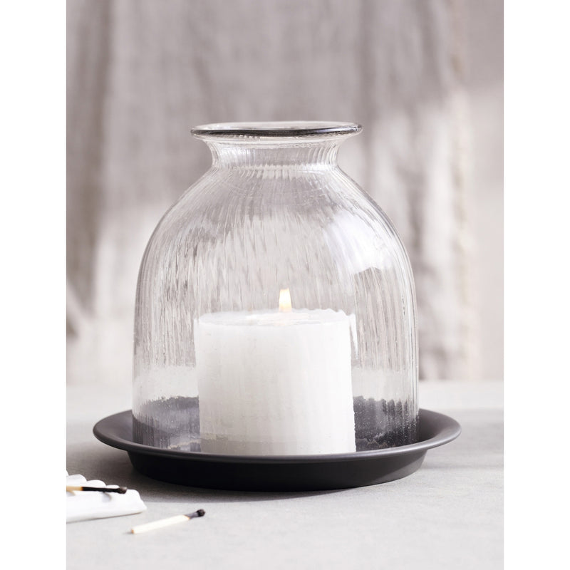 The White Company ribbed candle holder with tray 17.6cm - British product