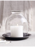 The White Company ribbed candle holder with tray 17.6cm - British product
