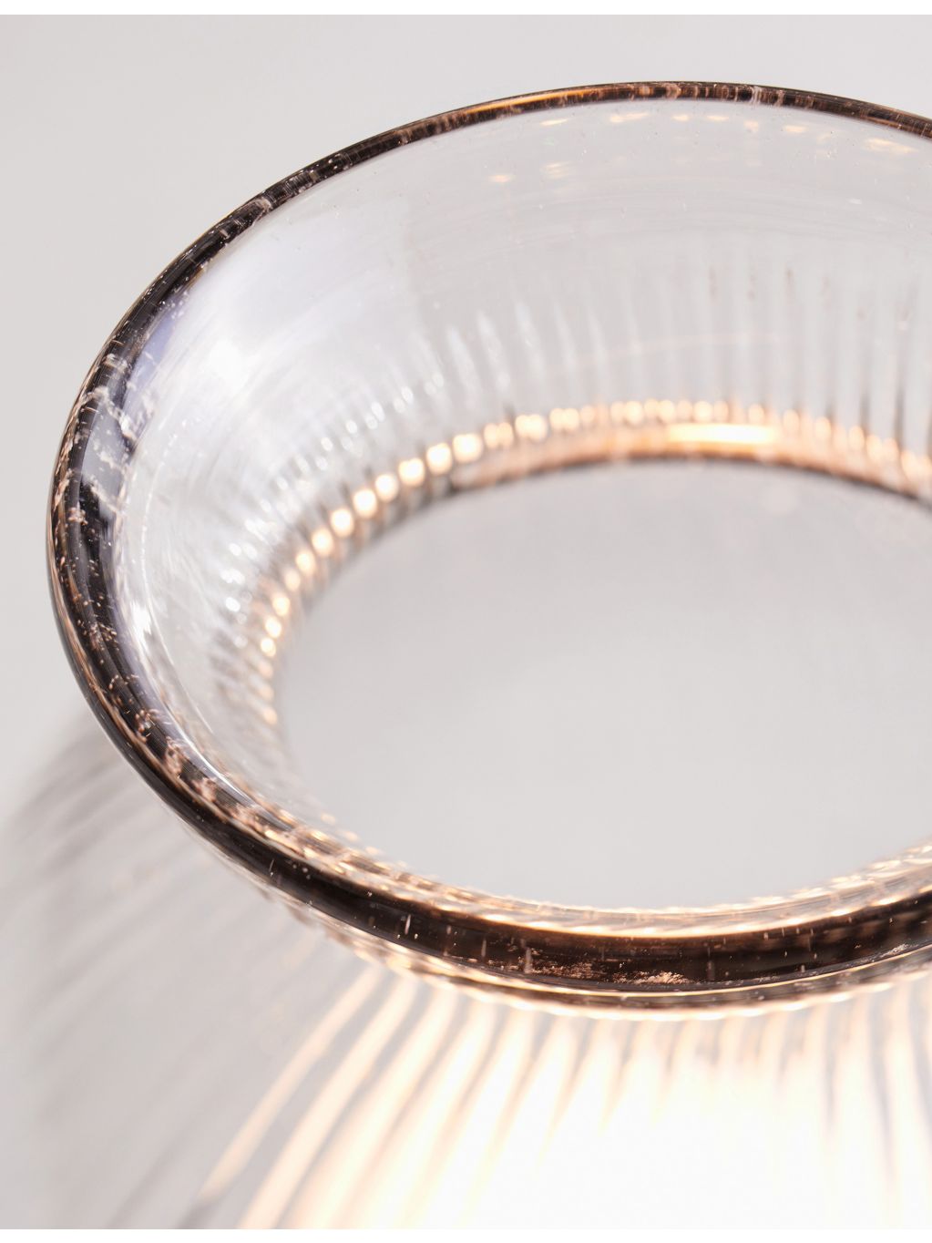 The White Company ribbed candle holder with tray 17.6cm - British product