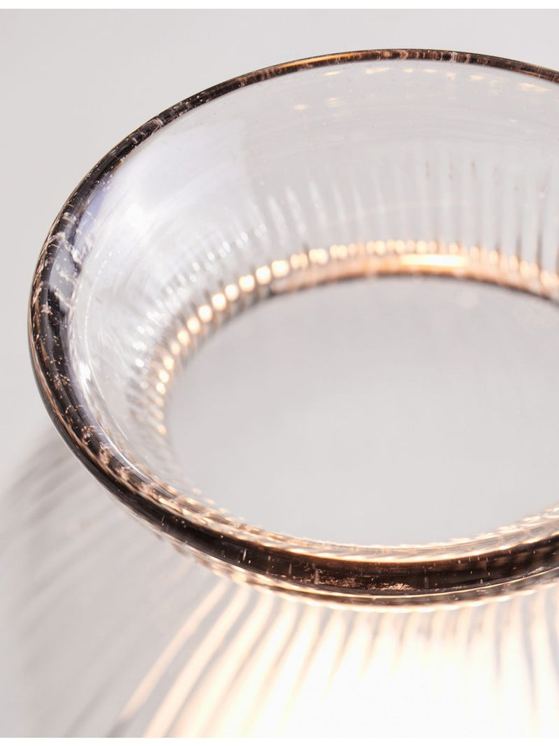 The White Company ribbed candle holder with tray 17.6cm - British product