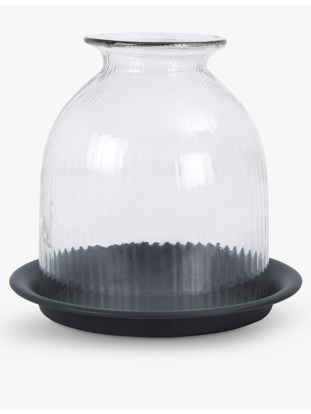 The White Company ribbed candle holder with tray 17.6cm - British product