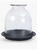 The White Company ribbed candle holder with tray 17.6cm - British product