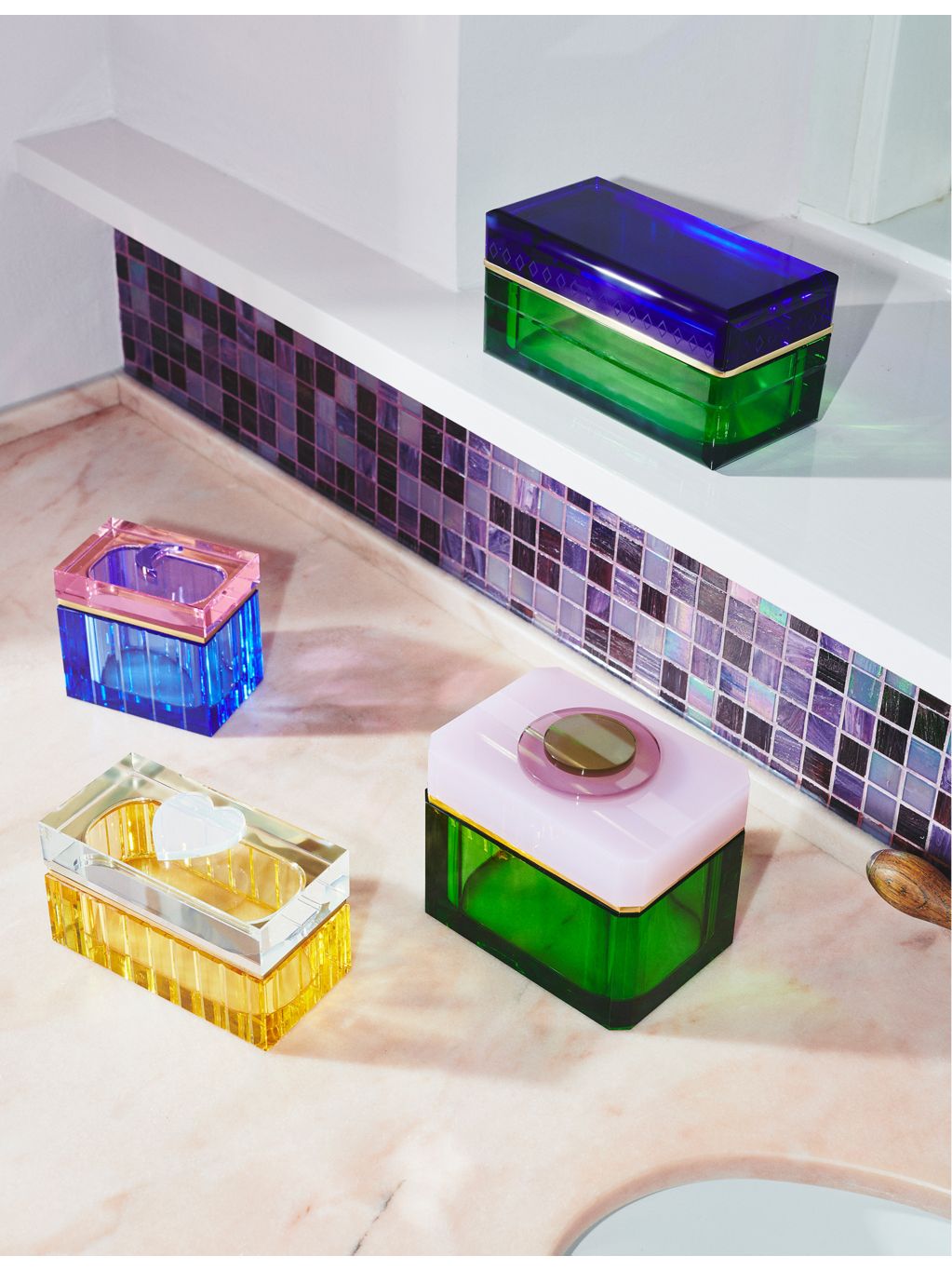 Reflections Copenhagen crystal trinket box with moon design 10cm, UK version