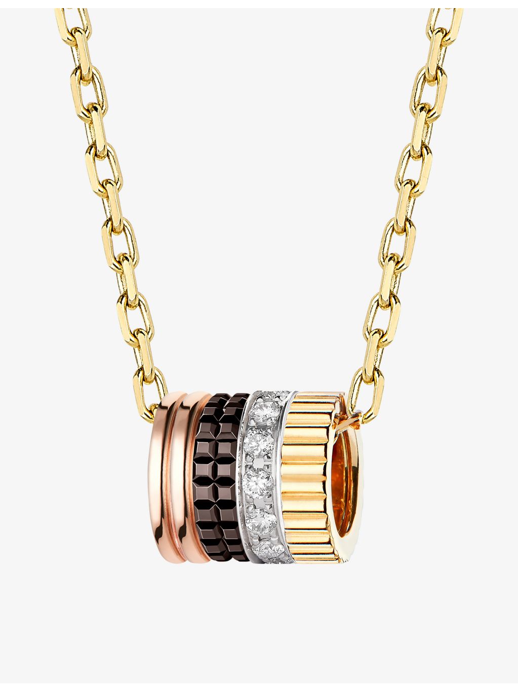 Boucheron Quatre Classique 18ct gold diamond pendant necklace, imported from the UK