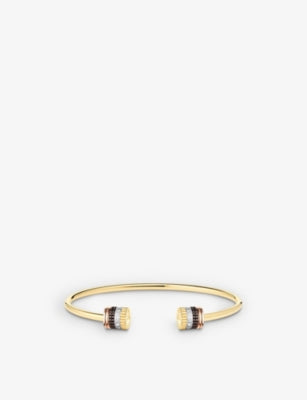Boucheron Quatre Classique PVD-coated 18ct Yellow, White and Pink Gold 0.23ct Brilliant-cut Diamond Bracelet