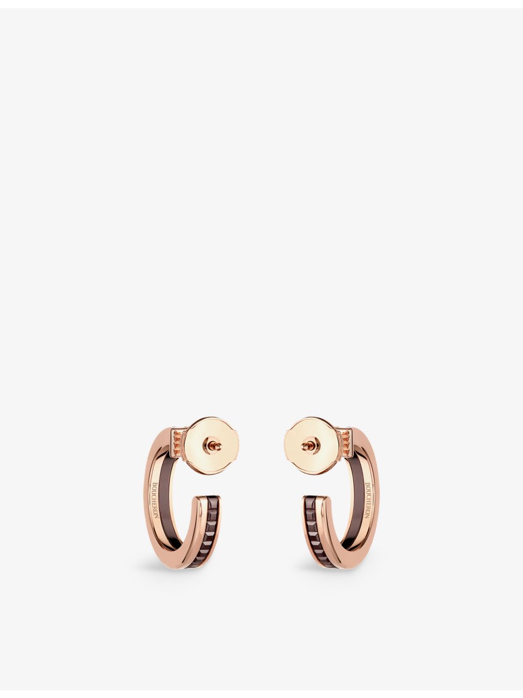 Boucheron Quatre Classique hoop earrings 18ct yellow pink gold - British product
