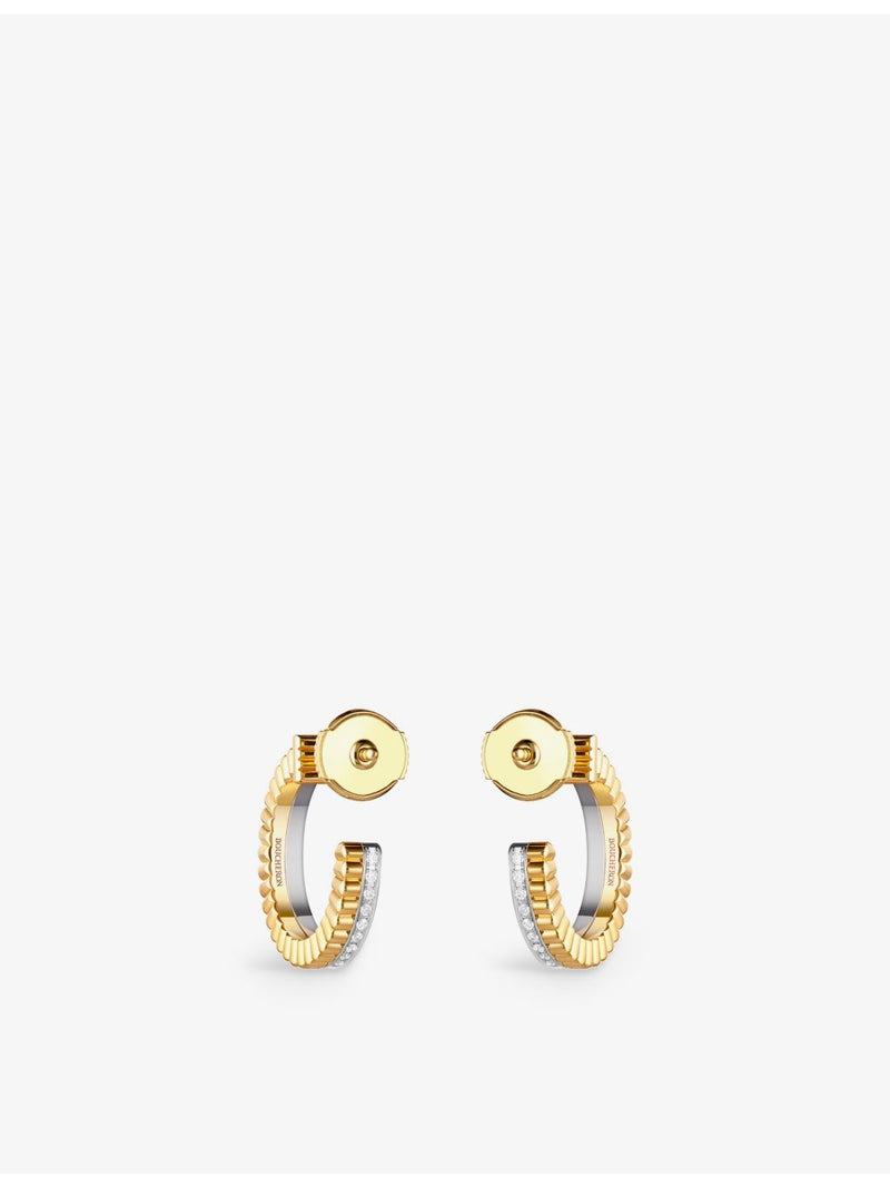 Boucheron 18ct gold hoop earrings with 0.24ct diamonds, imported from the UK