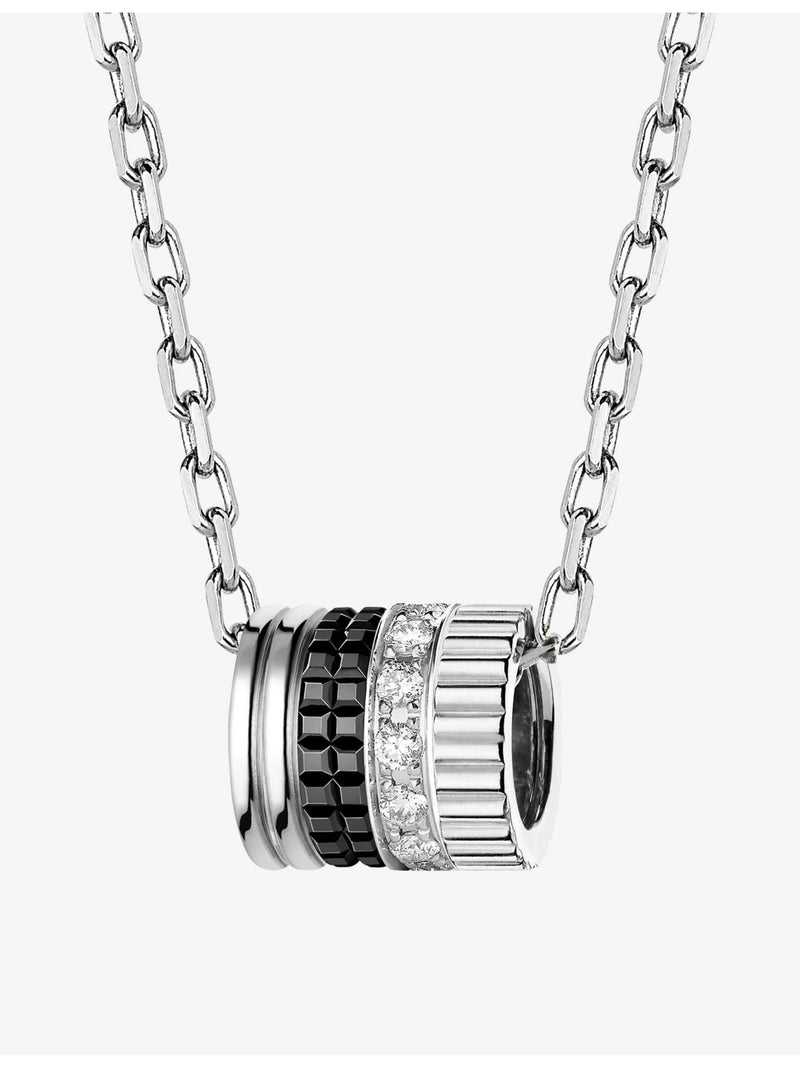 Boucheron Quatre pendant necklace in 18ct white gold with diamonds - British product