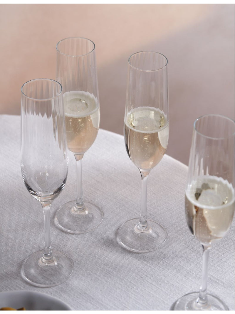 The White Company Skye Optic champagne flutes set of four (British brand)
