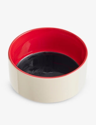 HAY round stoneware dog bowl colour-block 20.8cm (British brand)