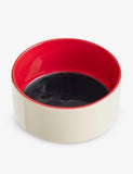 HAY round stoneware dog bowl colour-block 20.8cm (British brand)