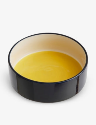HAY round stoneware dog bowl colour-block 20.8cm (British brand)
