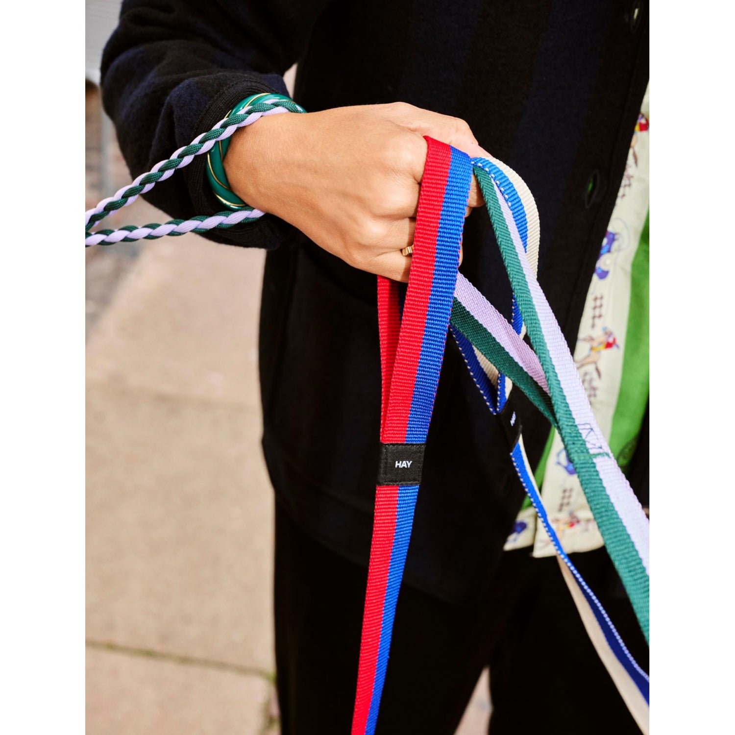 HAY plaited woven dog leash 160cm length (British brand)