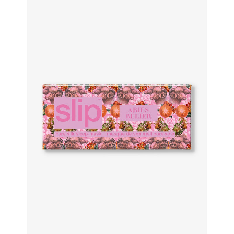 Slip Aries graphic-print silk eye mask (British brand)