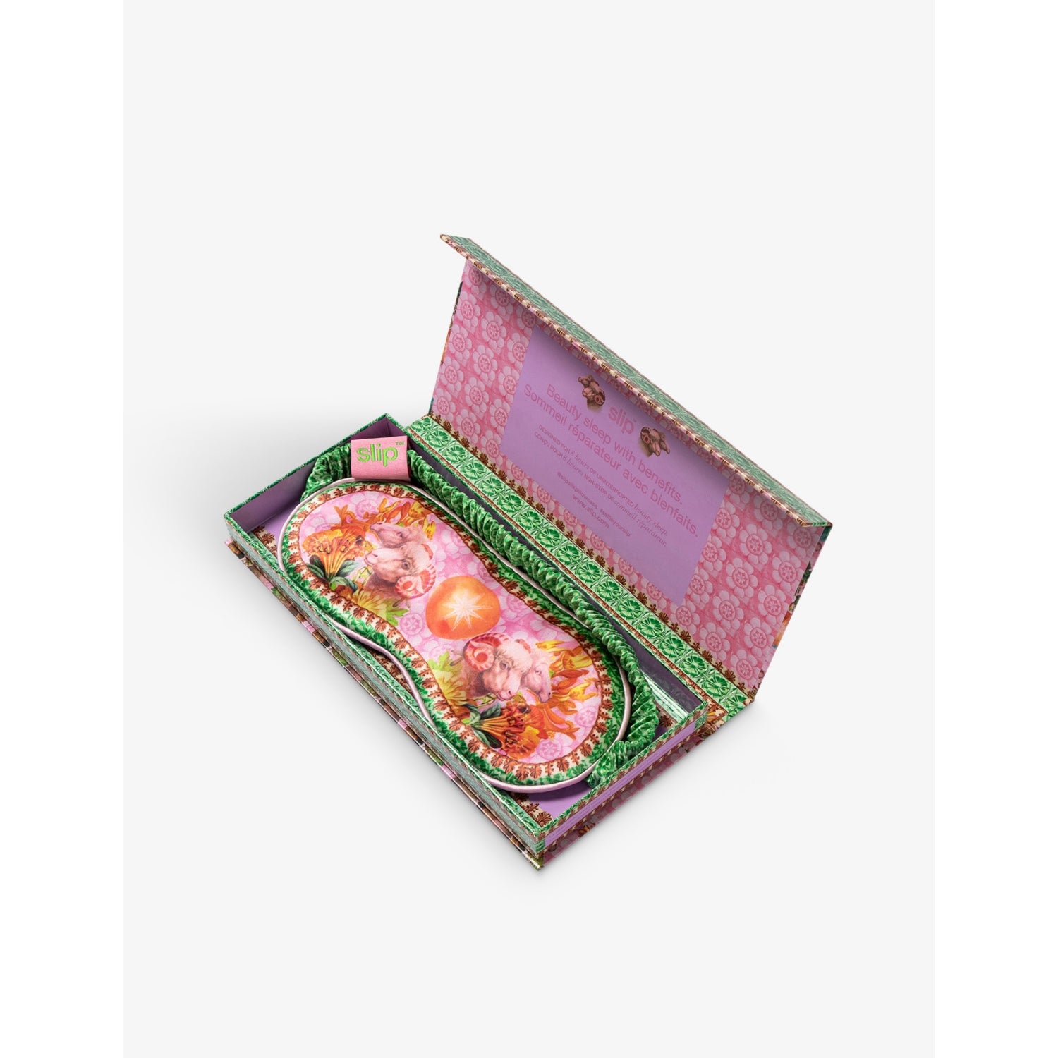 Slip Aries graphic-print silk eye mask (British brand)