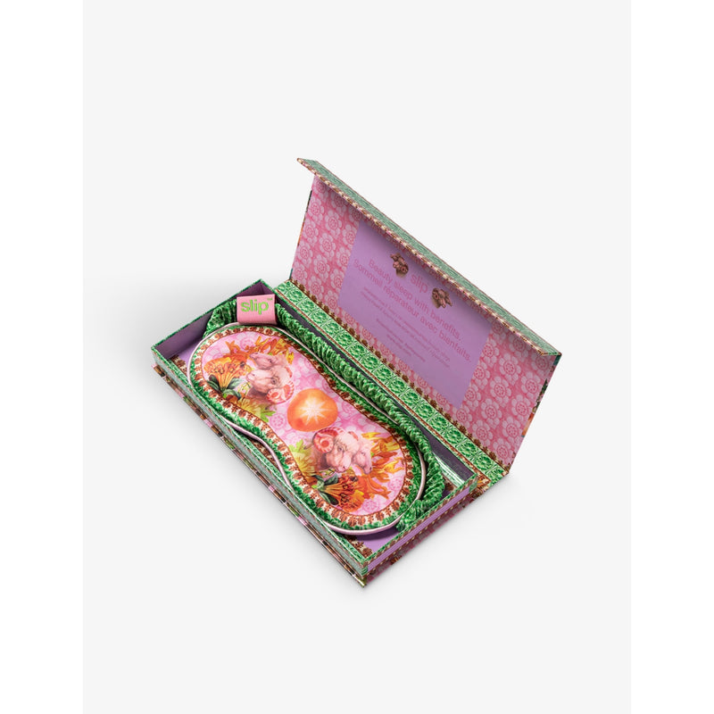 Slip Aries graphic-print silk eye mask (British brand)
