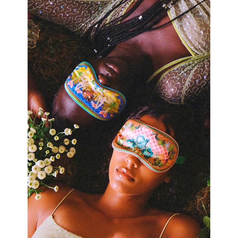 Slip silk eye mask Capricorn graphic print - British product