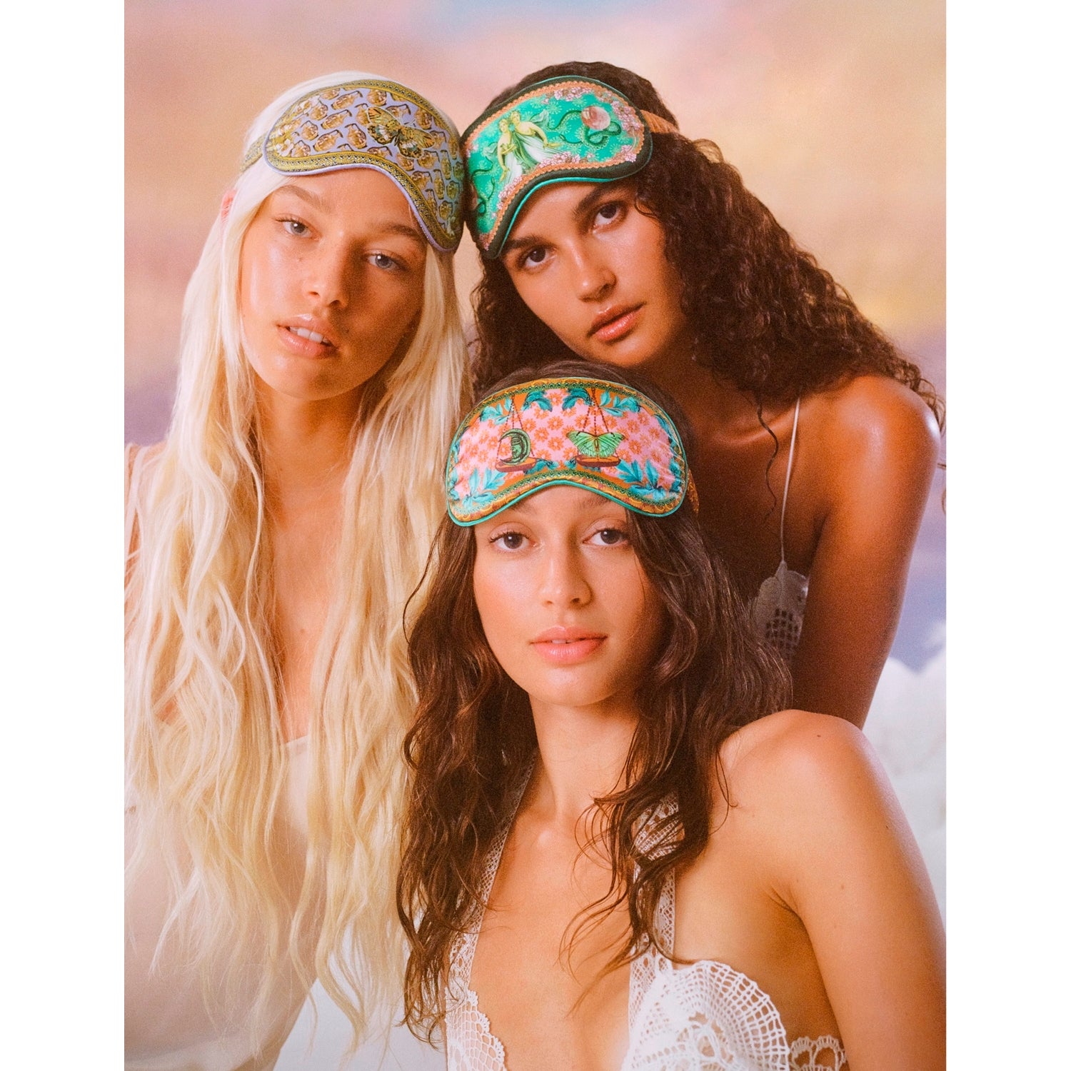 Slip silk eye mask Gemini graphic print (British brand)