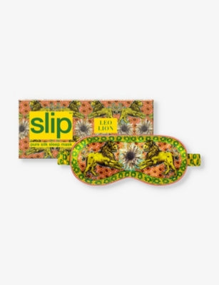 Slip Leo graphic-print silk eye mask (British brand)