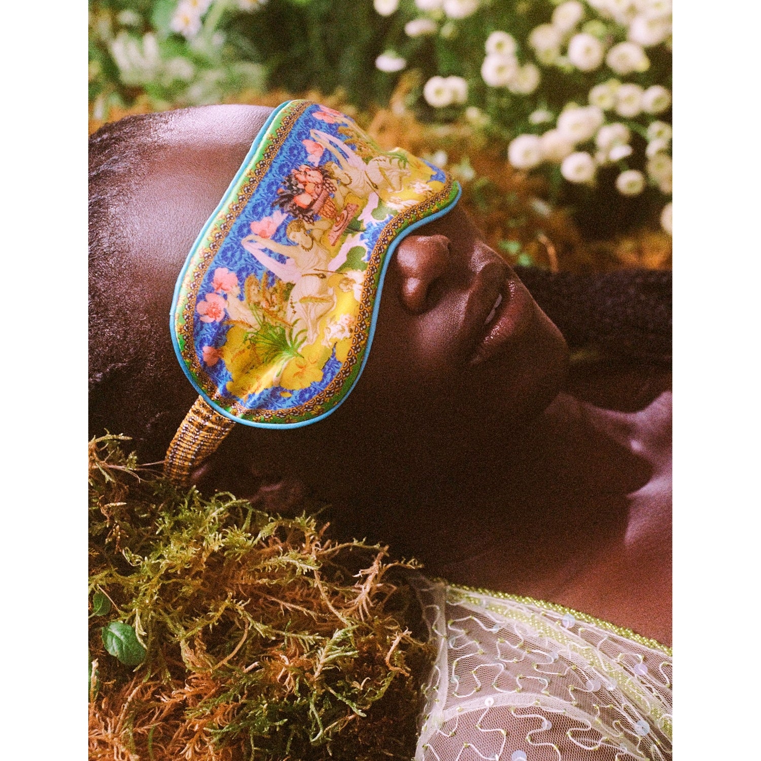 Slip zodiac graphic-print silk eye mask (British brand)