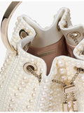 Jimmy Choo pearl-embellished satin top-handle bag - British product