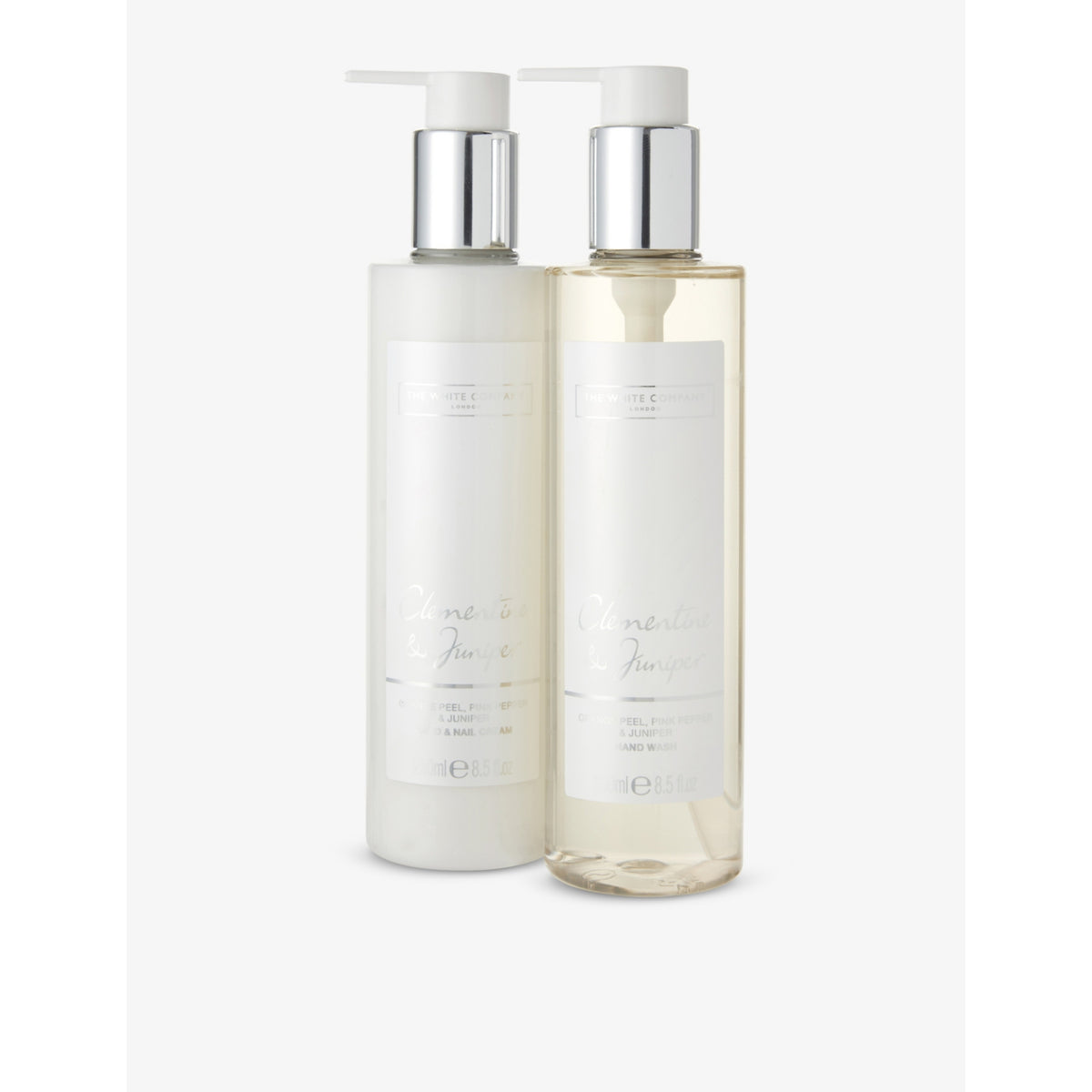 The White Company Clementine Juniper hand cream and wash set, UK version