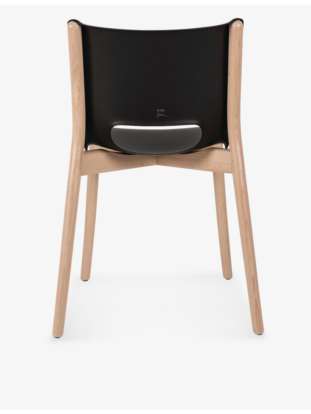 Alessi Poele monoshell steel and wood chair 81cm (British brand)