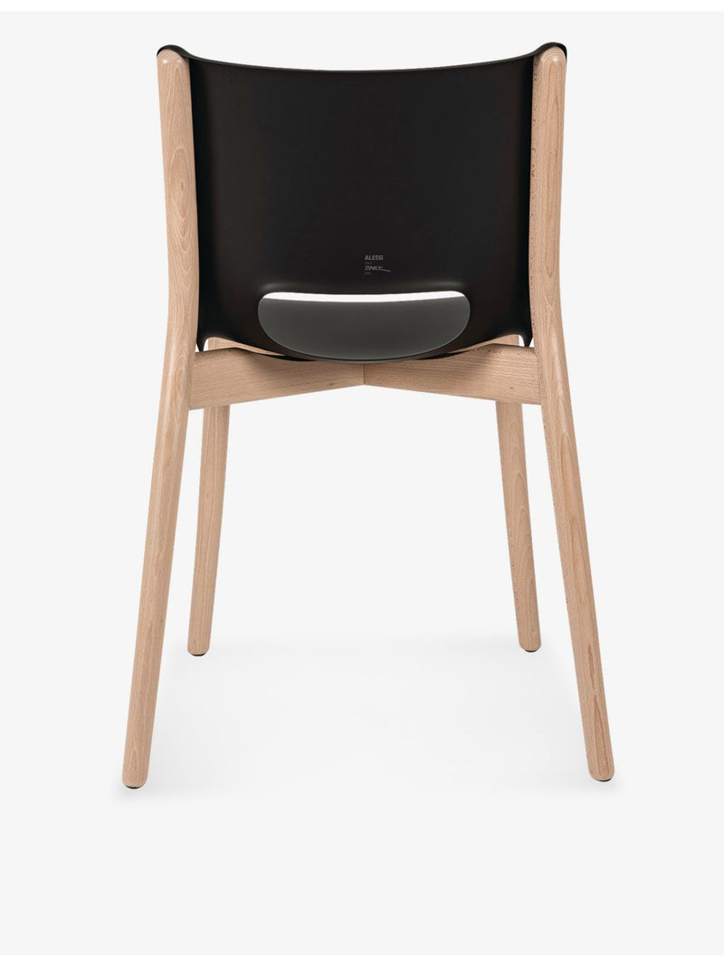 Alessi Poele monoshell steel and wood chair 81cm (British brand)