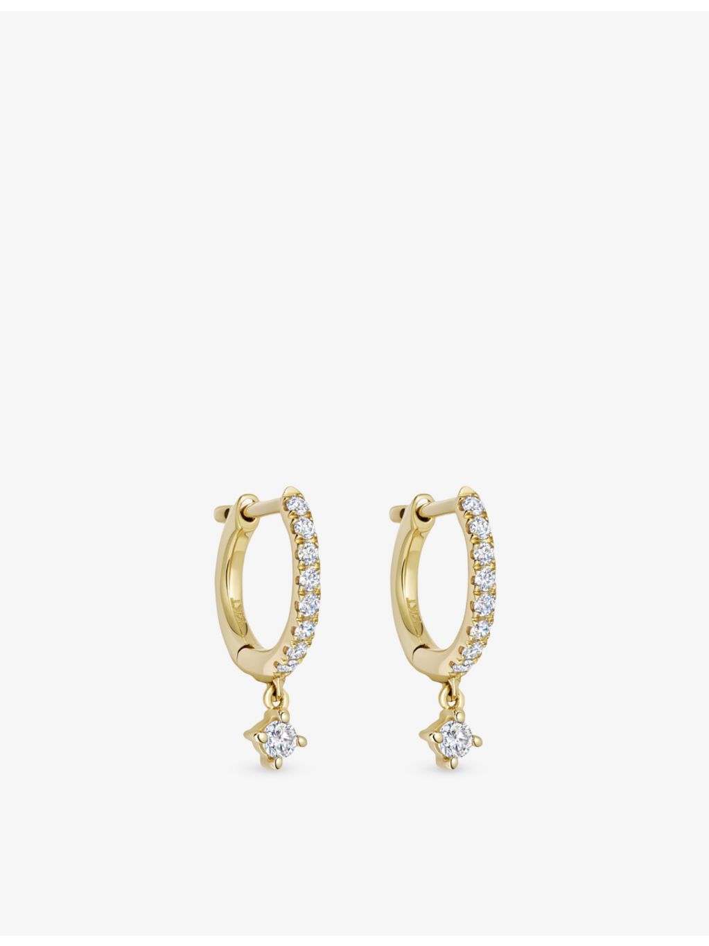 Astley Clarke Interstellar diamond drop earrings in yellow gold, 0.19ct - British product