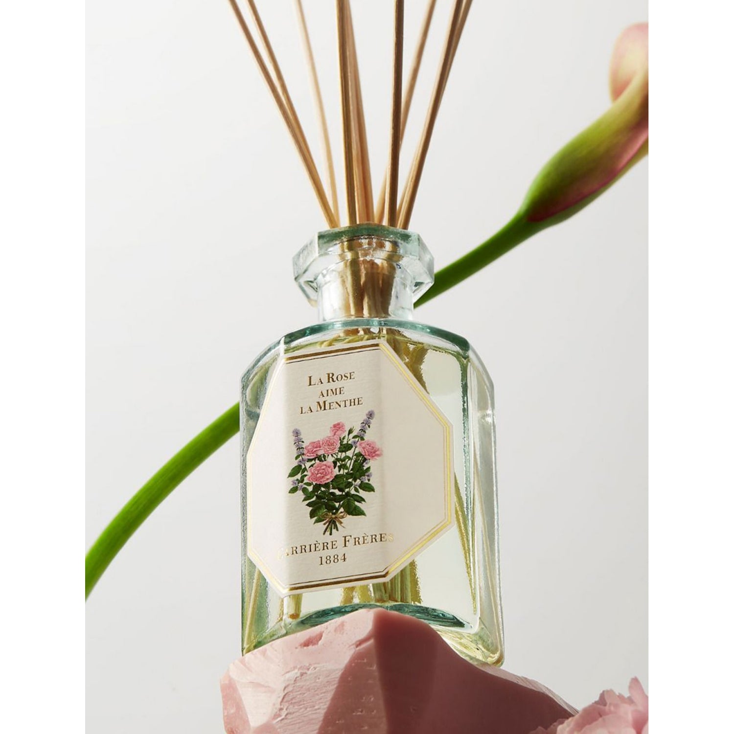 Carrière Frères La Rose Aime scented diffuser set 200ml, UK version