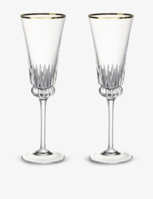 Villeroy & Boch crystal champagne flutes, set of 2 (British brand)