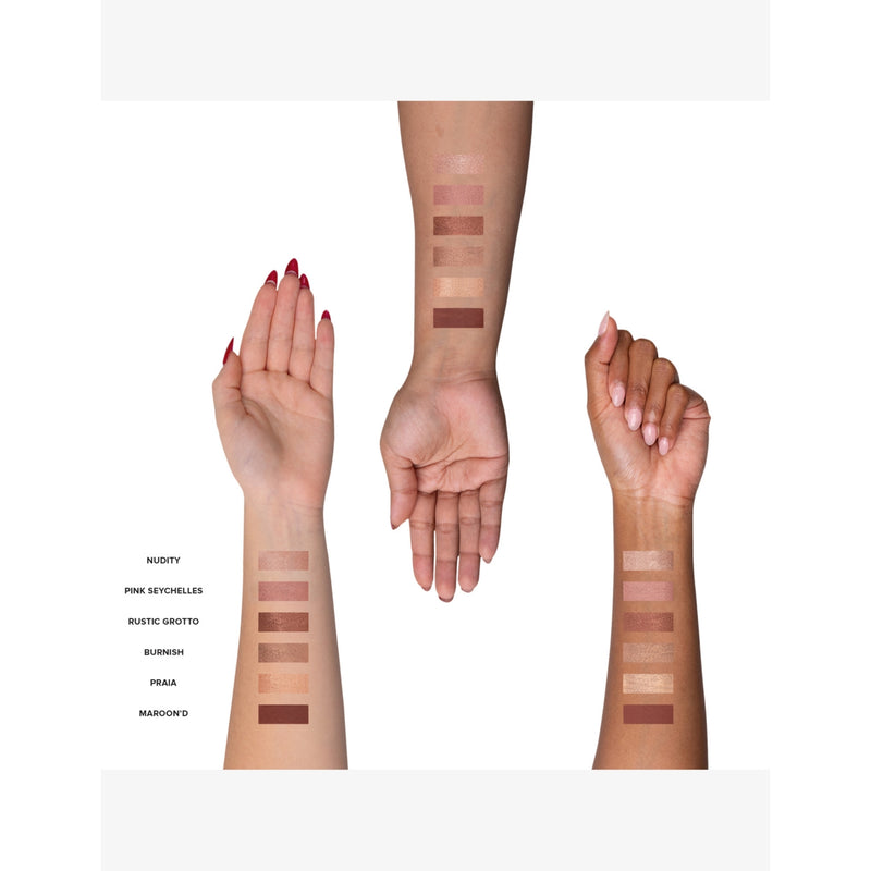 Nudestix Nude Beach eyeshadow kit with 6 shades, imported from the UK