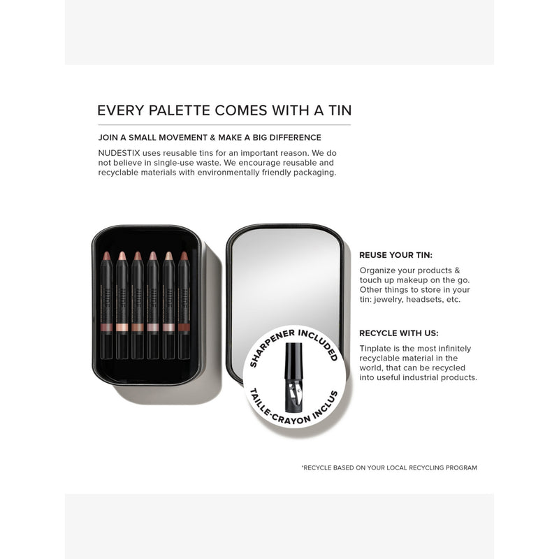 Nudestix Nude Beach eyeshadow kit with 6 shades, imported from the UK