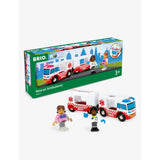 Brio Rescue Ambulance with trailer and two figures, imported from the UK