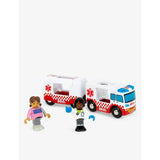 Brio Rescue Ambulance with trailer and two figures, imported from the UK