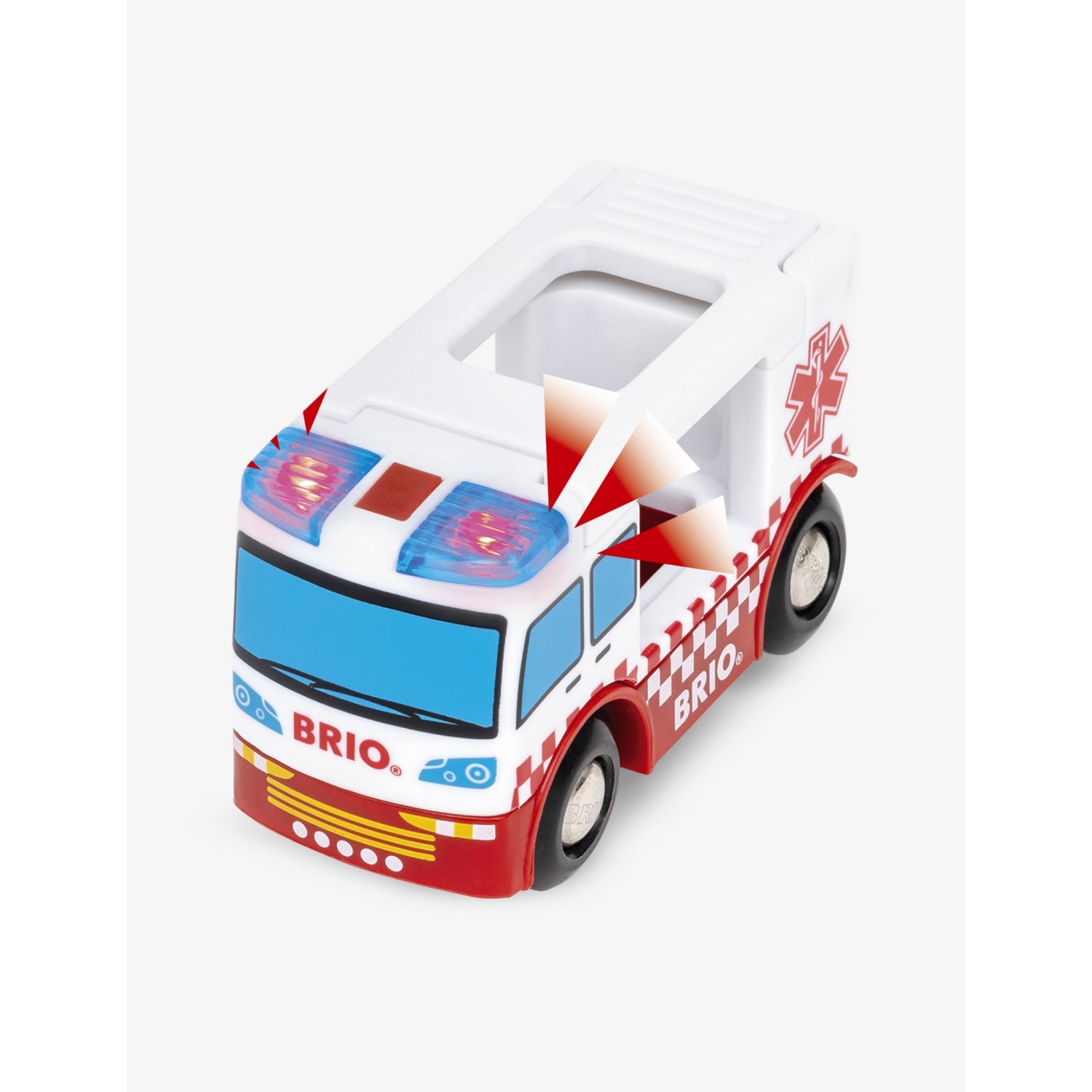 Brio Rescue Ambulance with trailer and two figures, imported from the UK