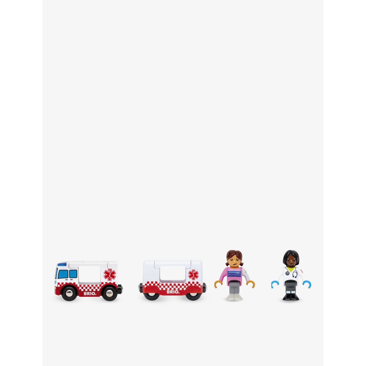 Brio Rescue Ambulance with trailer and two figures, imported from the UK