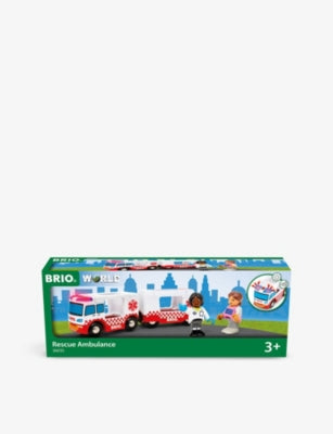 Brio Rescue Ambulance with trailer and two figures, imported from the UK