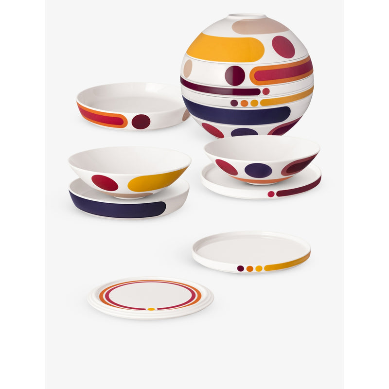 Villeroy & Boch seven-piece porcelain set La Boule Miami (British brand)